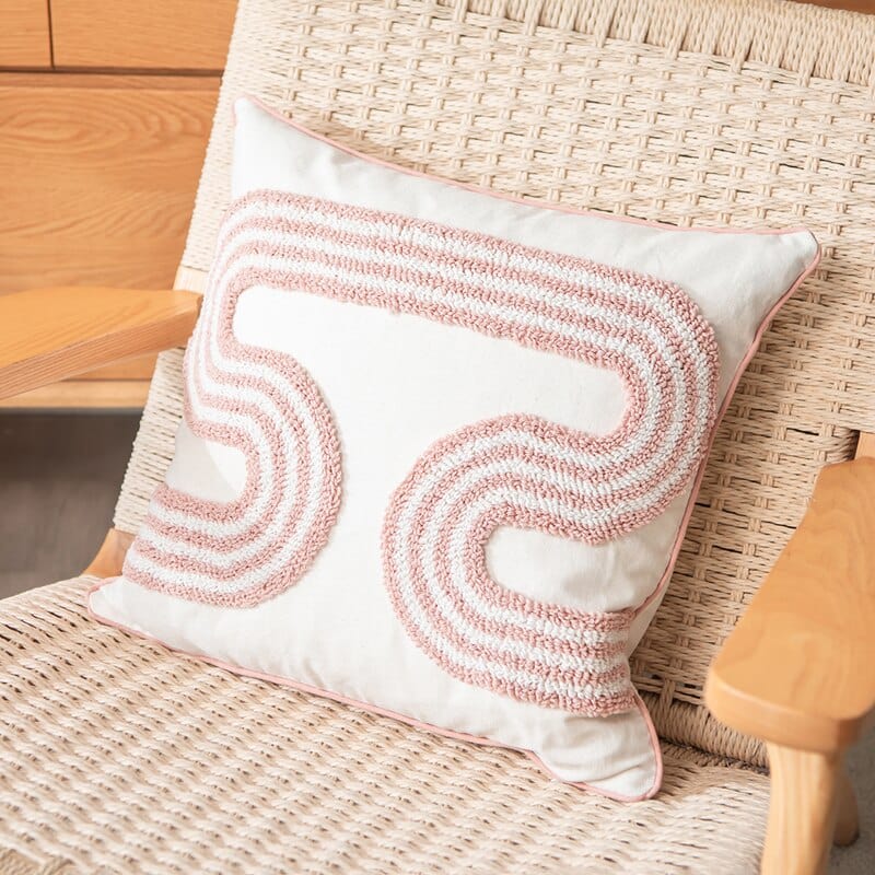 Abstract Loop-Tufted Pillow