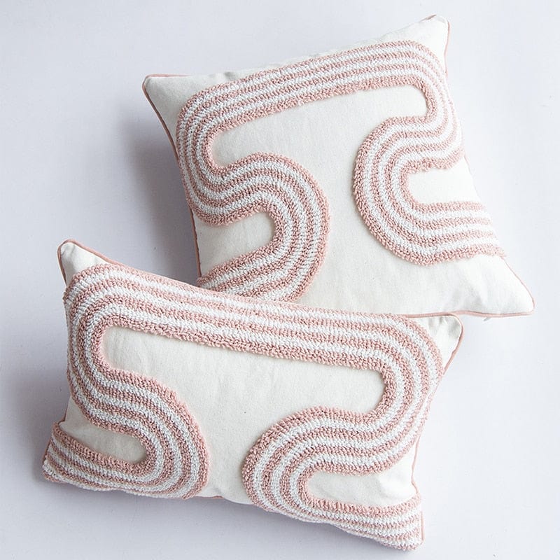 Abstract Loop-Tufted Pillow