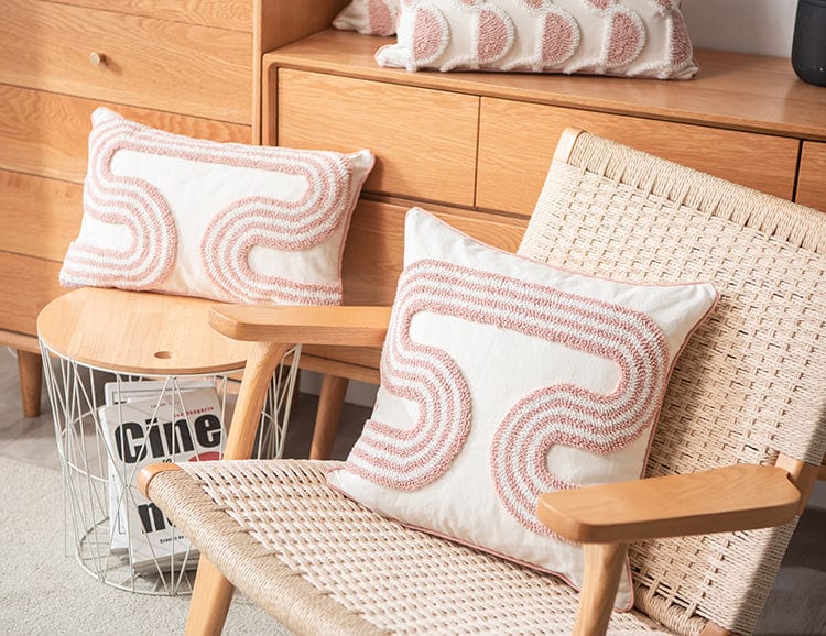 Abstract Loop-Tufted Pillow