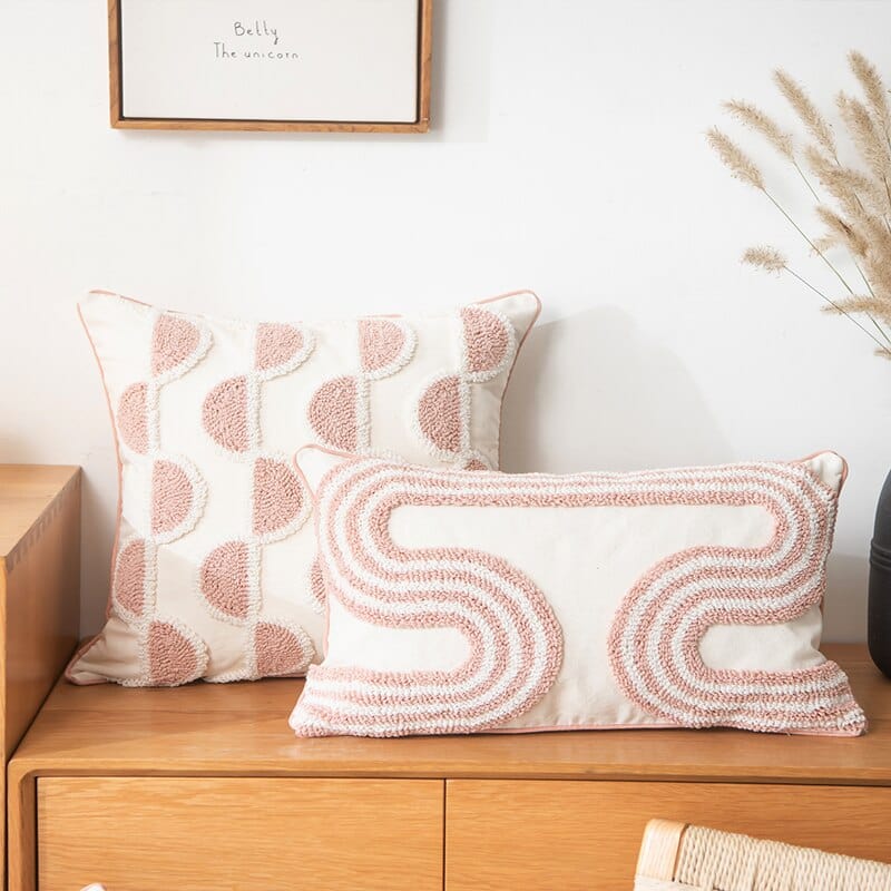 Abstract Loop-Tufted Pillow
