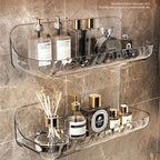 Acrylic Bathroom Shelf | Wall-mounted Shower Organizer No Drilling