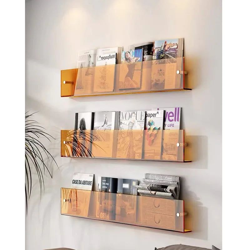 ClearLine – Stylish Acrylic Wall Shelf for Magazines