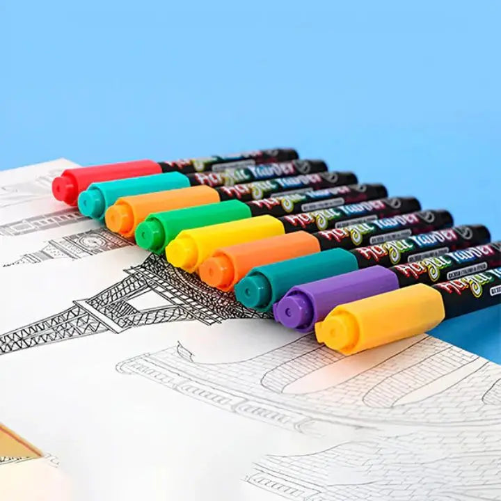 Acrylic Marker Set (12 Colors) – Waterproof for Art & DIY