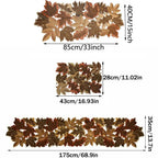 HarvestLeaf Table Runner | Embroidered Maple Leaf Design | Autumn Decor in Country Style