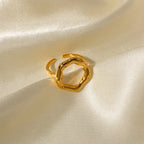 18k Melted Flower Open Ring