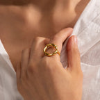 18k Melted Flower Open Ring