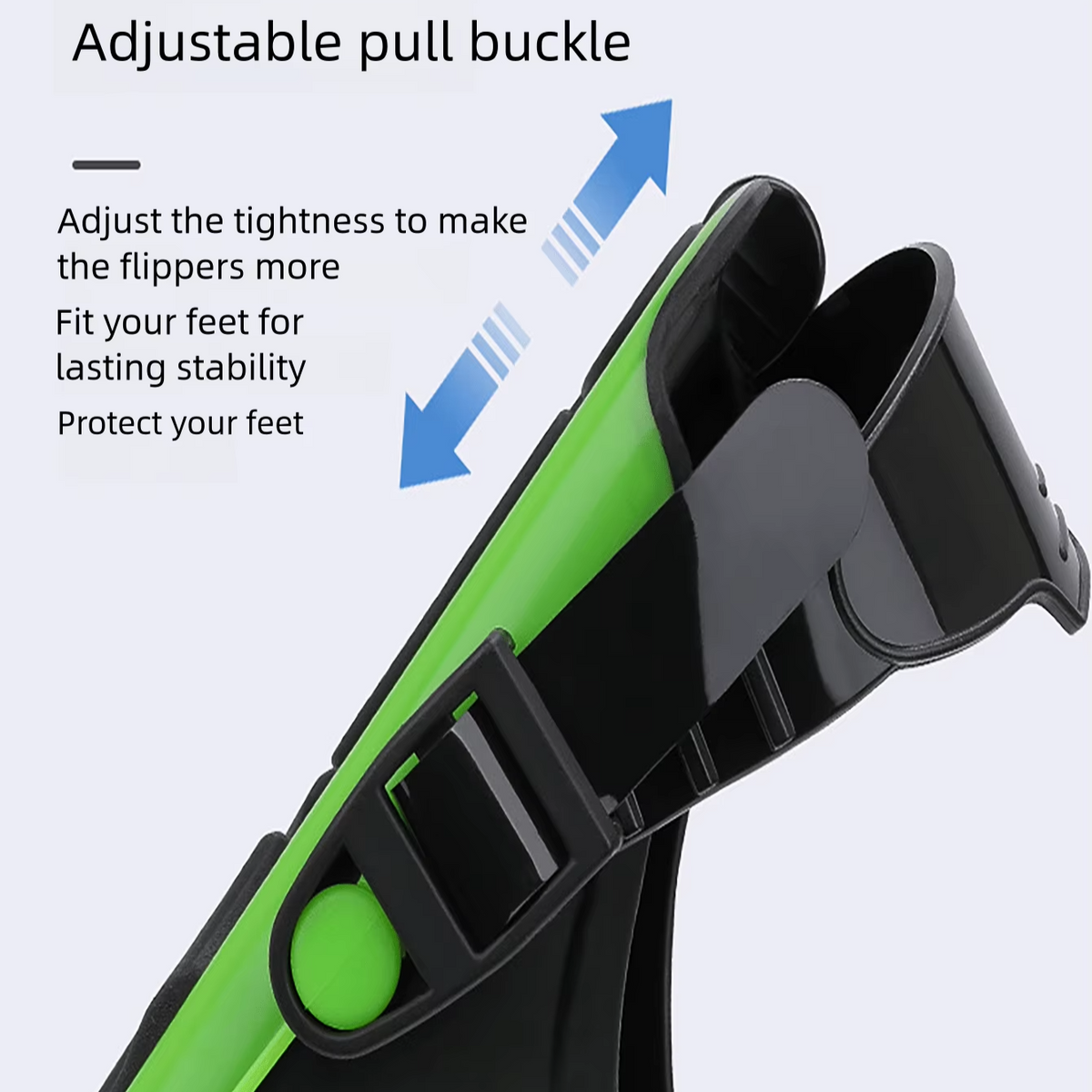 Adjustable Open Heel Snorkeling Fins, Compact Travel Swim Flippers for Snorkeling and Diving