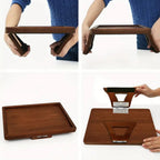Adjustable Bamboo Clip-On Arm Tray Table