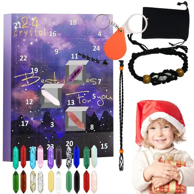 ZenAura Adventskalender – 24 Kristallen Set voor Balans, Meditatie & Zelfzorg