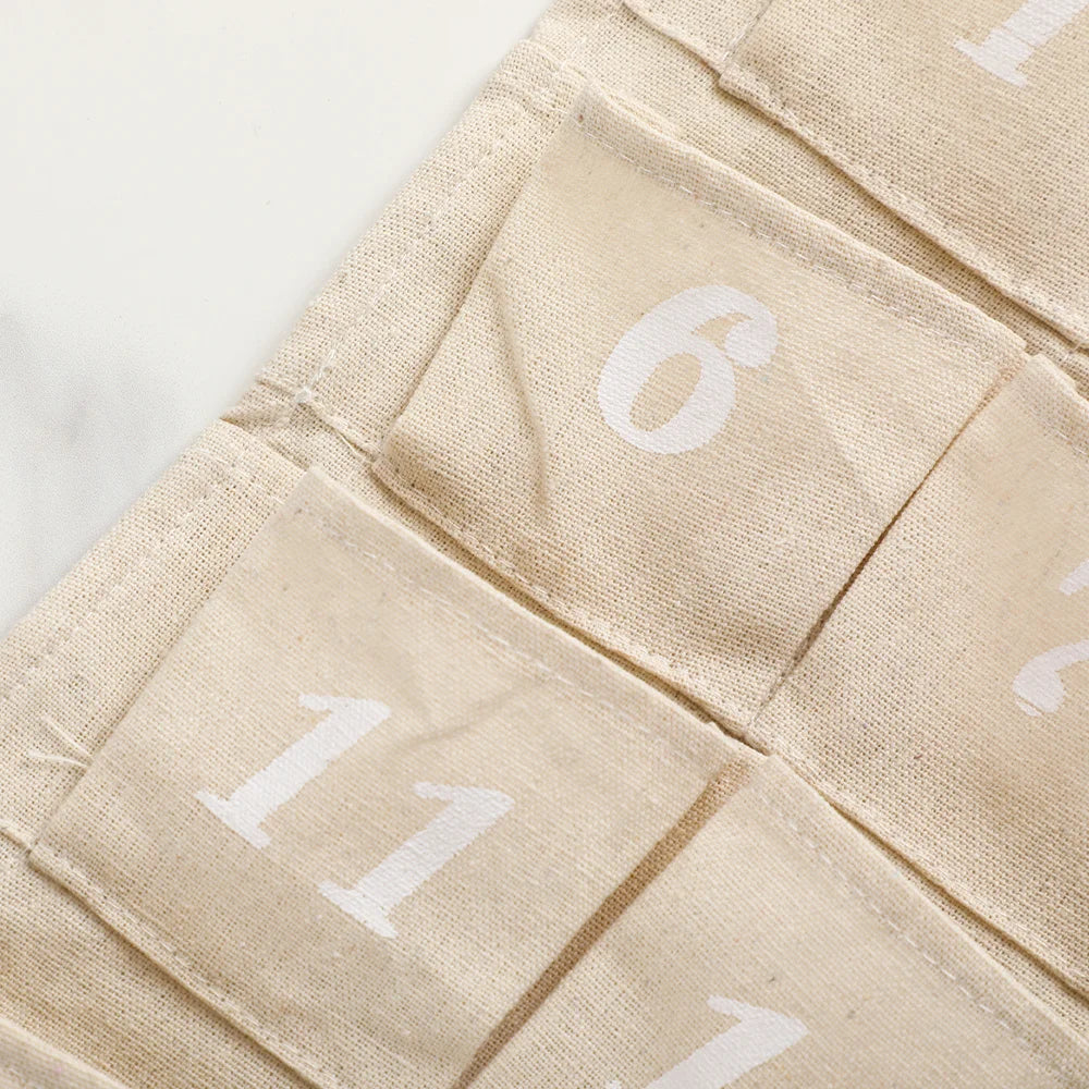 Cotton Advent Calendar with 24 Pockets – Sustainable & Reusable Christmas Decoration