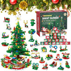 Luminova Adventskalender Kinderen – Bouwsteen Kerstboom met 24 Verrassingen & LED-Verlichting, Creatief & Educatief Speelplezier