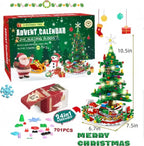 Luminova Adventskalender Kinderen – Bouwsteen Kerstboom met 24 Verrassingen & LED-Verlichting, Creatief & Educatief Speelplezier