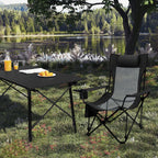 CAMPURE Relax Lounge Chair | Adjustable & Foldable | With Footrest | Ultra-Light & Portable – Black/Grey
