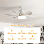 Socket Ceiling Fan with Light