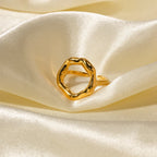 18k Melted Flower Open Ring