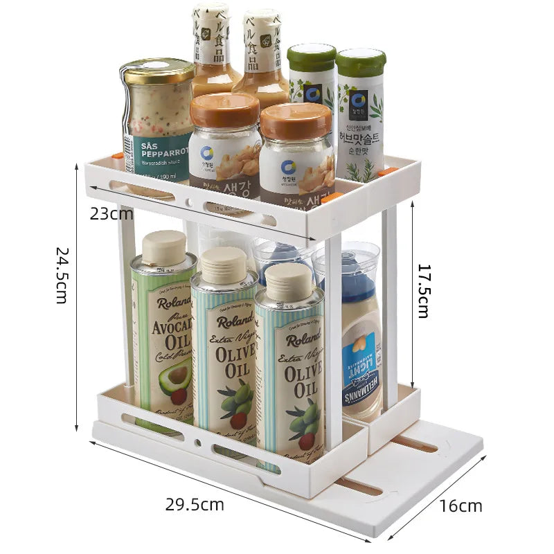 2 layers adjustable shelf organizer