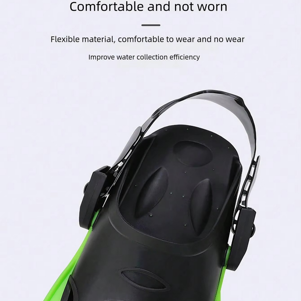 Adjustable Open Heel Snorkeling Fins, Compact Travel Swim Flippers for Snorkeling and Diving