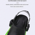 Adjustable Open Heel Snorkeling Fins, Compact Travel Swim Flippers for Snorkeling and Diving