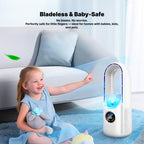 Bladeless Portable Fan | Ultra-Quiet, Ergonomic Design & Ideal for Home and Office Use