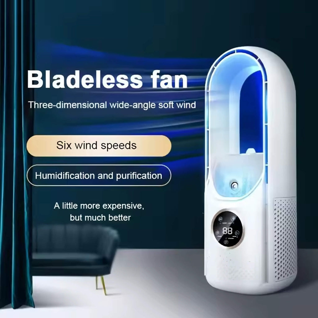 Bladeless Portable Fan | Ultra-Quiet, Ergonomic Design & Ideal for Home and Office Use
