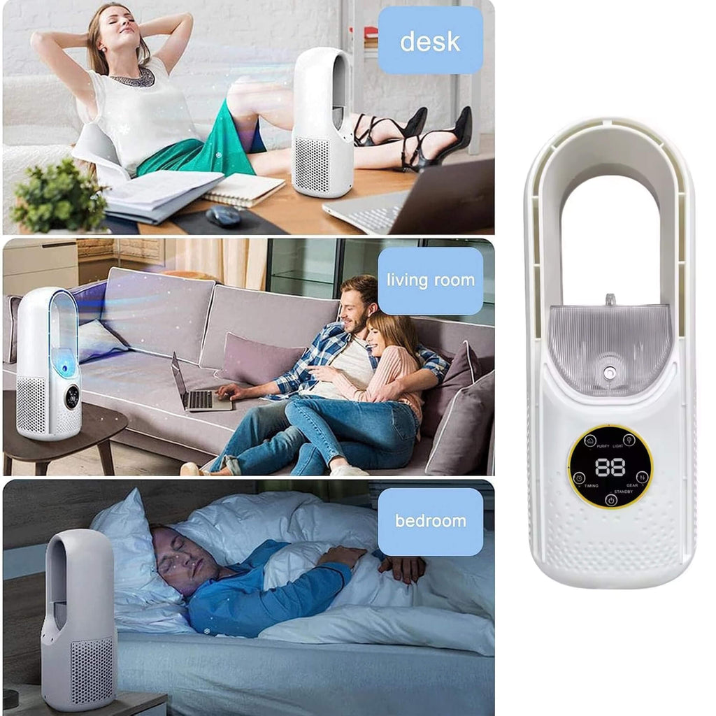 Bladeless Portable Fan | Ultra-Quiet, Ergonomic Design & Ideal for Home and Office Use