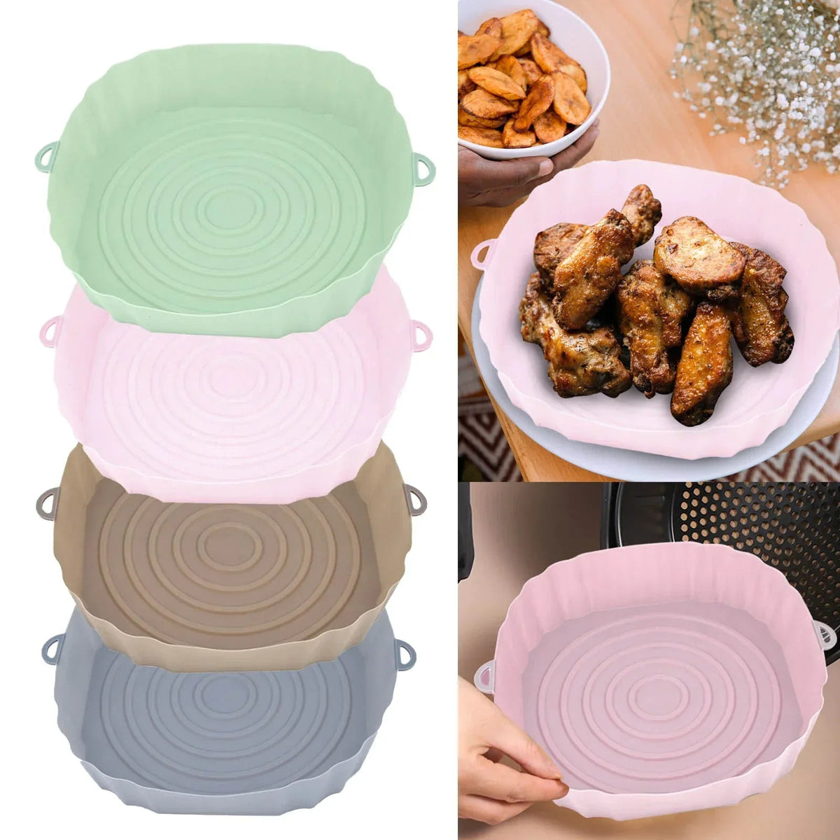 SiliconFry Tray – Reusable Airfryer Mold for Dishwasher