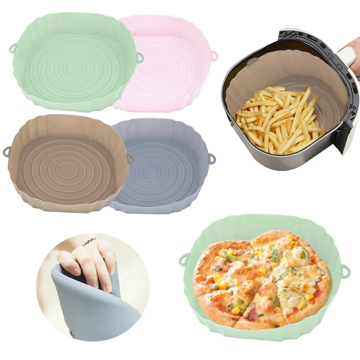 SiliconFry Tray – Reusable Airfryer Mold for Dishwasher