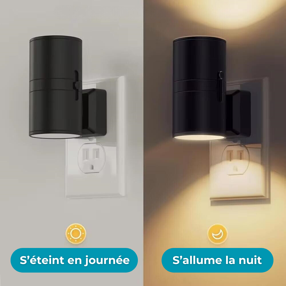 Night light socket with brightness detection and adjustable brightness
