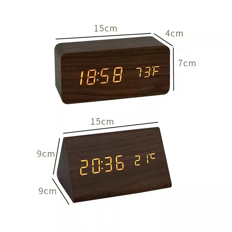 Charms | Digital Wooden Alarm Clock | Including Temperature Display
