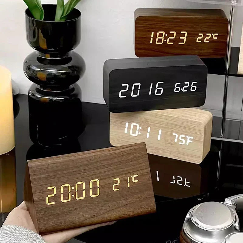 Charms | Digital Wooden Alarm Clock | Including Temperature Display