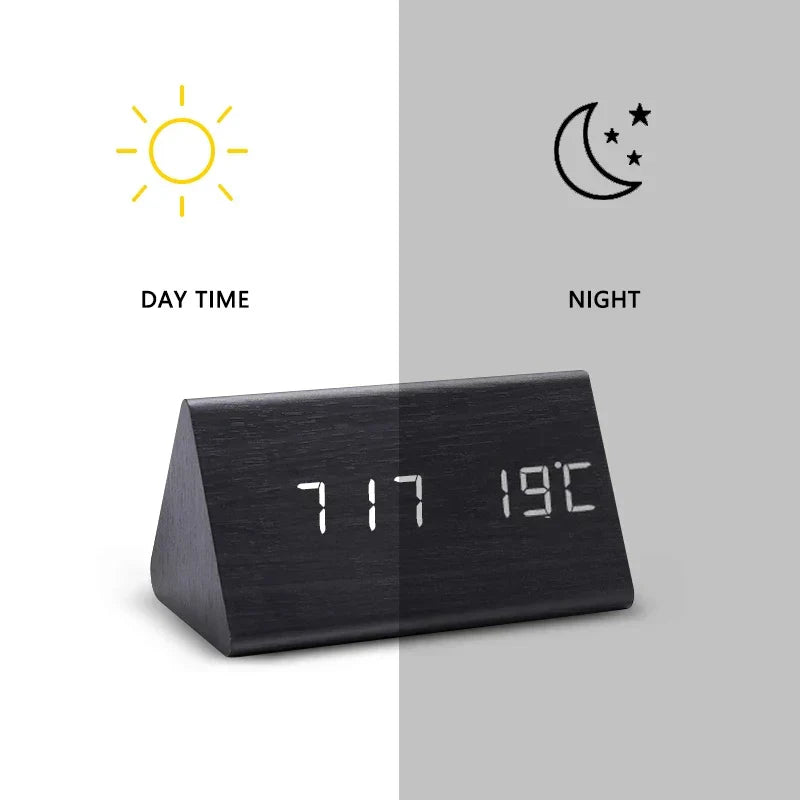 Charms | Digital Wooden Alarm Clock | Including Temperature Display
