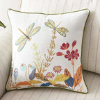 Country-Style Embroidered Cushion Cover 45x45 cm