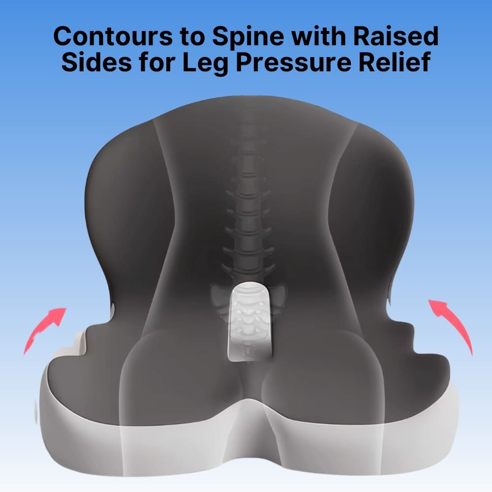 All-in-One Orthopedic Memory Foam Seat - Cushion Seat and Back Cushion for Pain Relief and Comfort