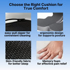 All-in-One Orthopedic Memory Foam Seat - Cushion Seat and Back Cushion for Pain Relief and Comfort