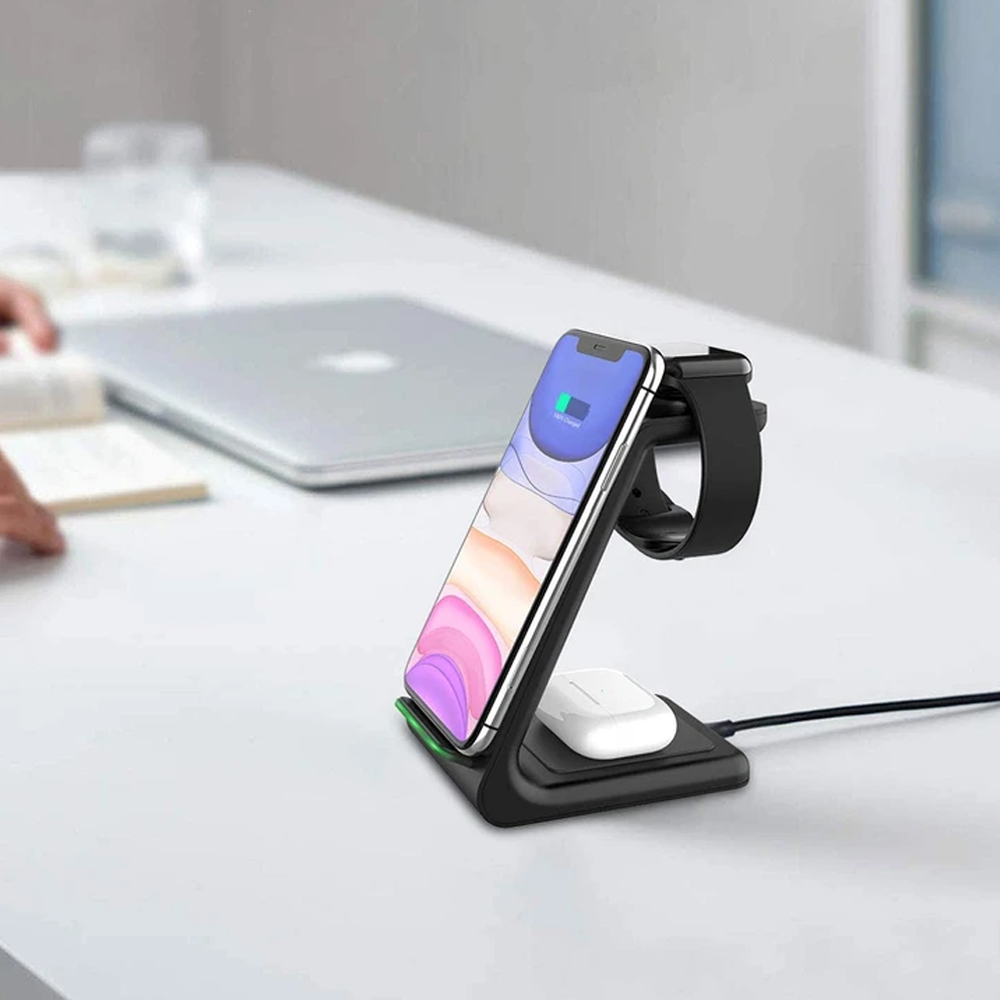 3-in-1 Wireless Charger for Smartphone, Smartwatch and Earbuds