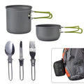 Camping Cookware Set with Stainless Steel Cutlery and Carry Bag