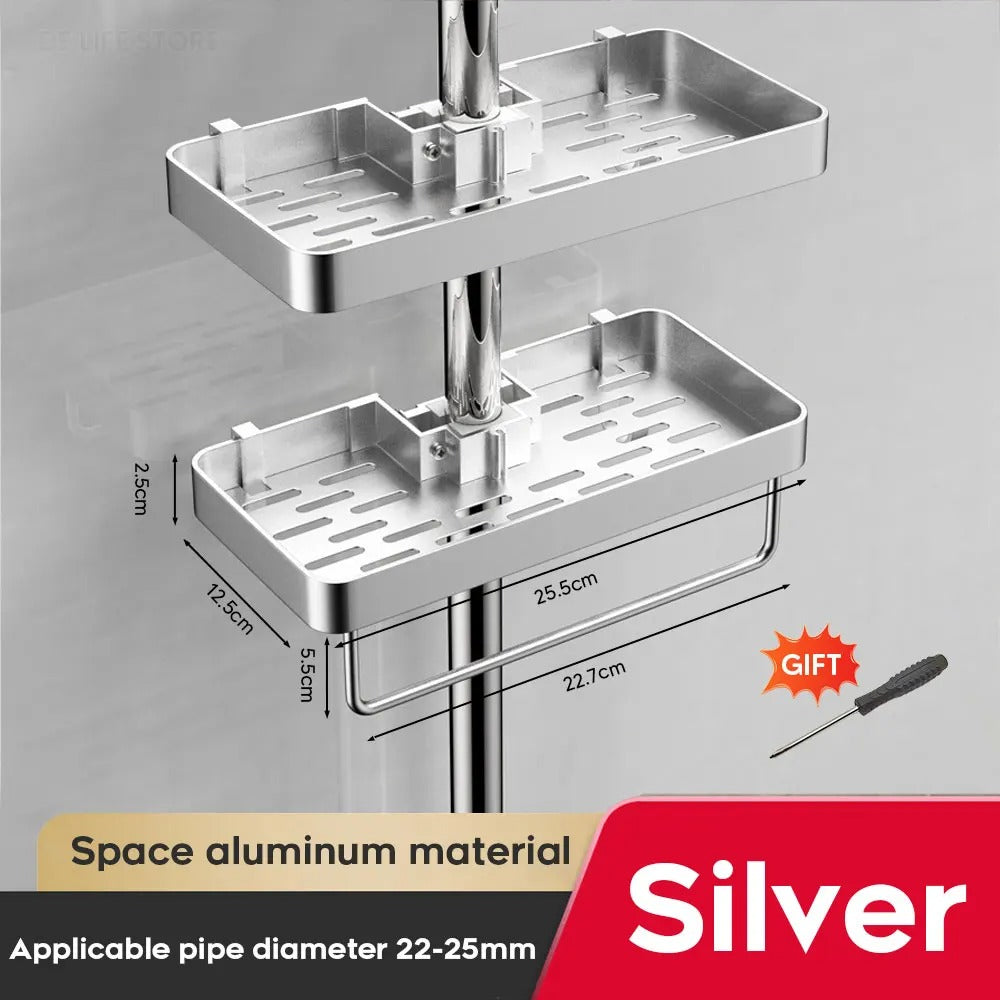 Aluminum Shower Shelf Without Drilling | Practical Shower Tray