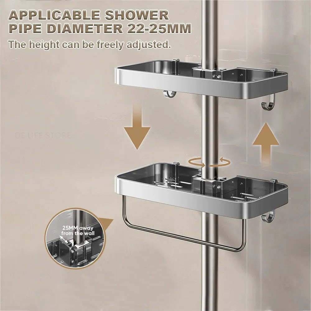 Aluminum Shower Shelf Without Drilling | Practical Shower Tray