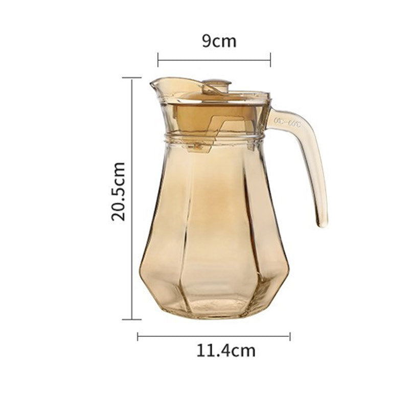 Amber hexagonal Glass Cups