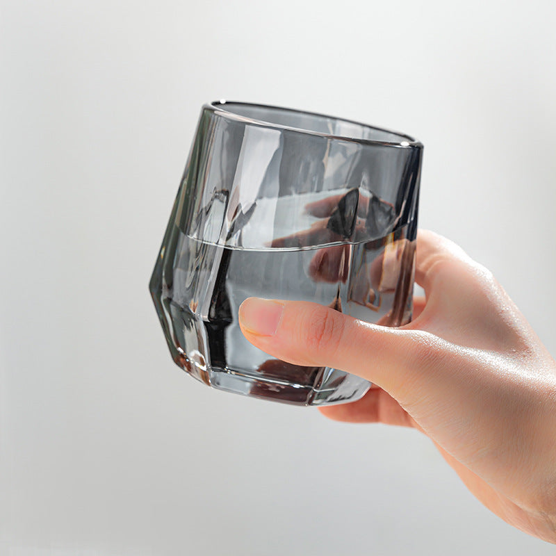 Amber hexagonal Glass Cups