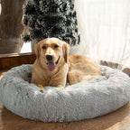 Beef Plush Calming Donut Dog Bed for Small to Large Dogs