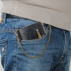 Men's RFID Wallet with Chain, Retro Bifold Card Holder Wallet