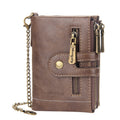 Men's RFID Wallet with Chain, Retro Bifold Card Holder Wallet