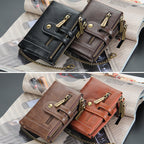 Men's RFID Wallet with Chain, Retro Bifold Card Holder Wallet