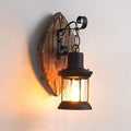 Antique wood country house style wall lamp