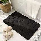 Non-slip Bath Mat Beige Brick Pattern | Bath Mats