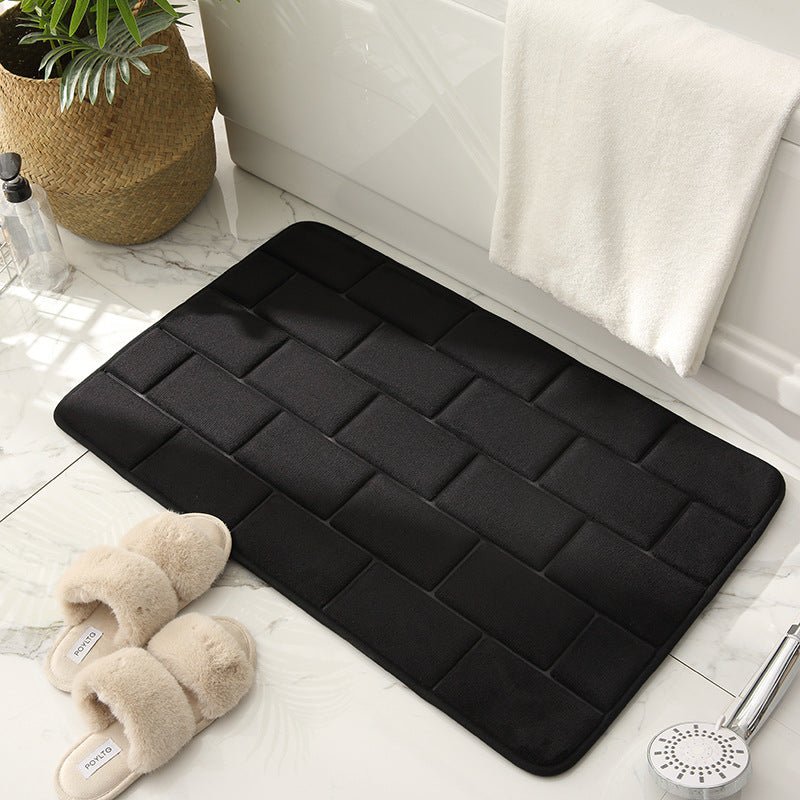 Non-slip Bath Mat Beige Brick Pattern | Bath Mats