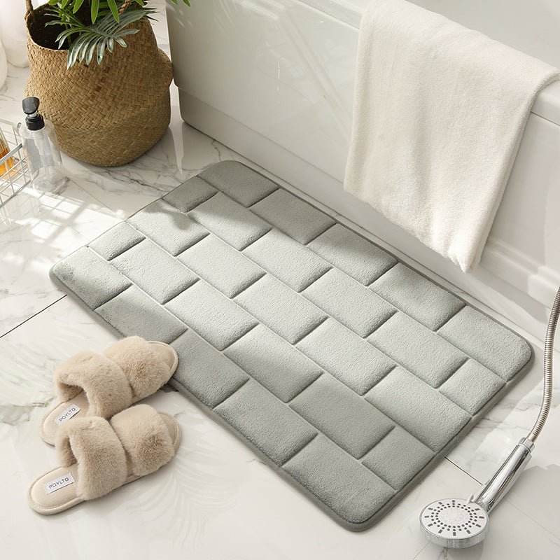 Non-slip Bath Mat Beige Brick Pattern | Bath Mats
