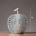 MonoApple Apple Sculpture – black-and-white polka dot pattern