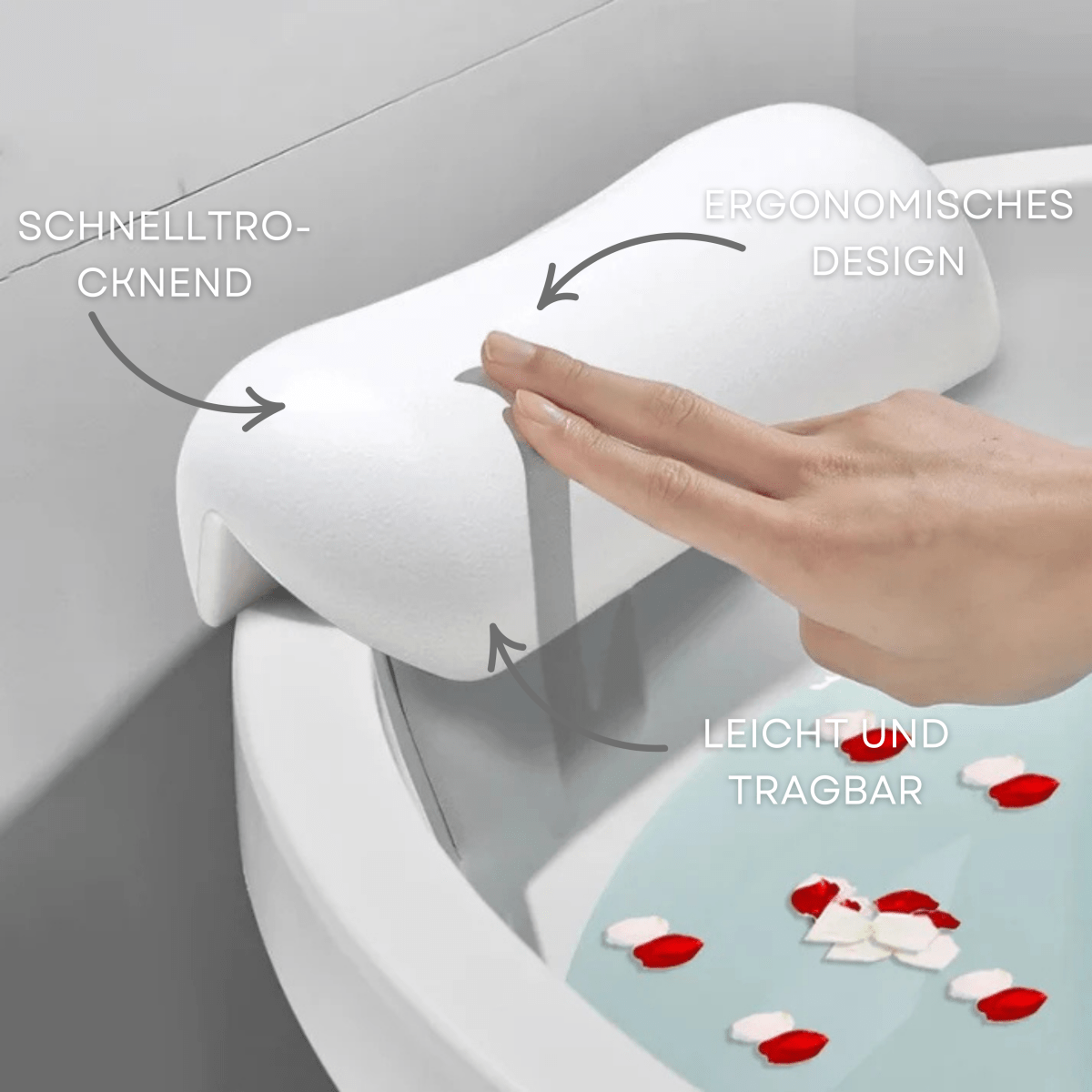 Ergonomic & non-slip for relaxing baths
